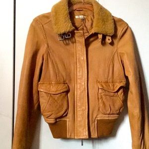 Vince leather bomber